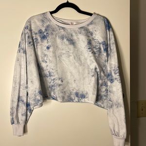 ROMWE Women’s Long Sleeve Tie-Dye Cropped Sweater